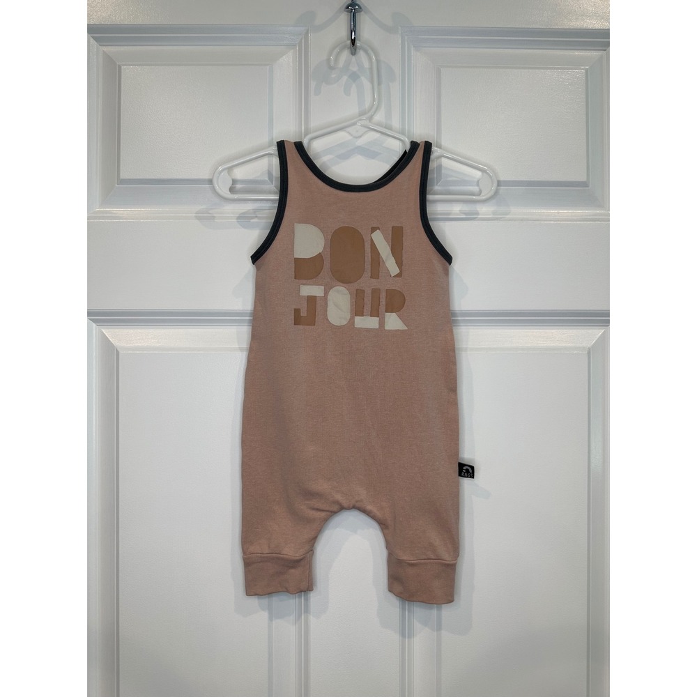 RAGS Bonjour Baby Romper Bodysuit Pink Gray Size 3-6 Months